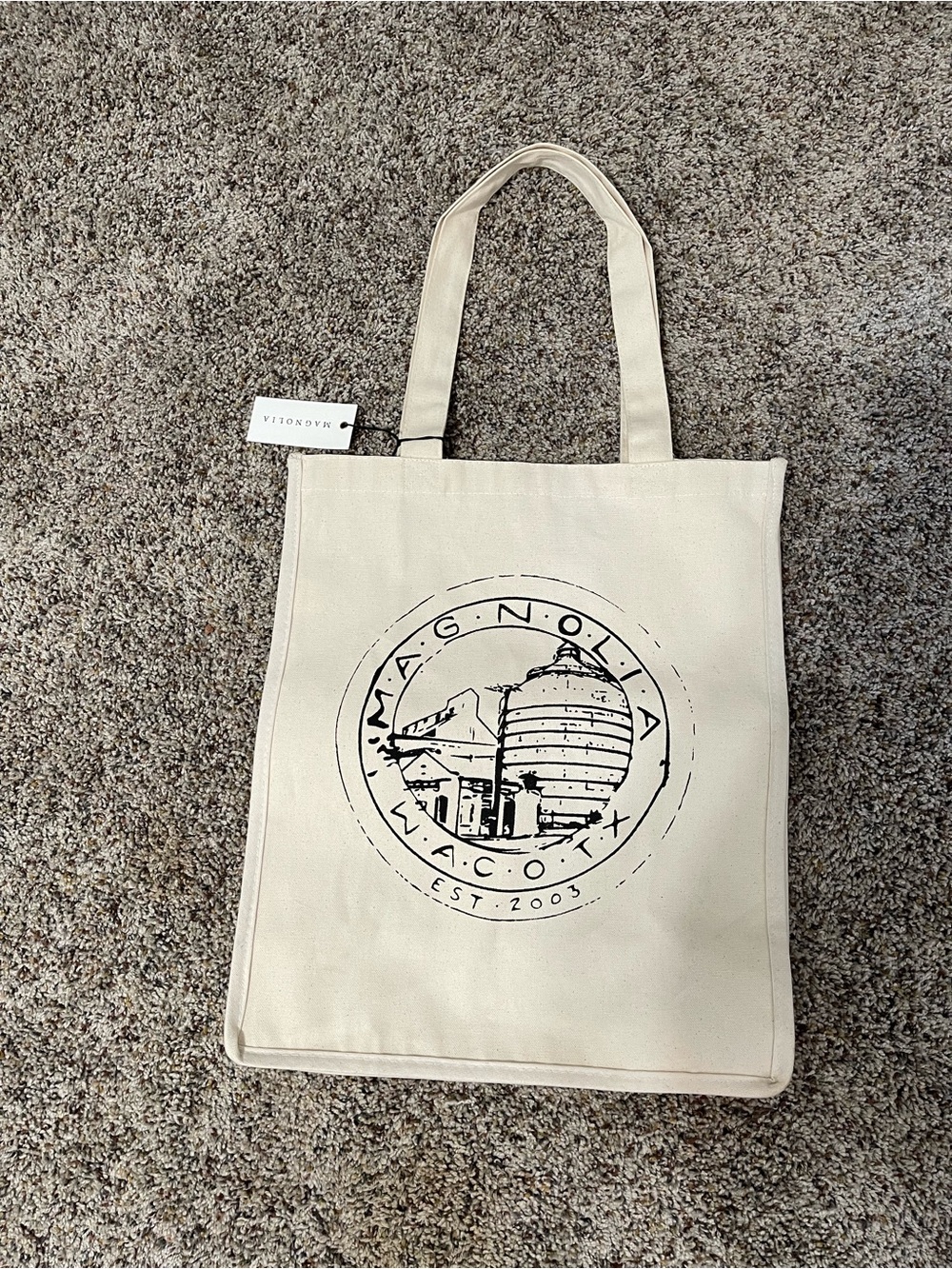 Magnolia Canvas Tote Bag in Cream with Black Logo NWT $12